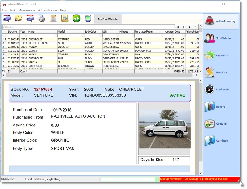 BHPH inventory management solution